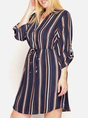 She + Sky | NWT Striped Shirt Dress | Size XL